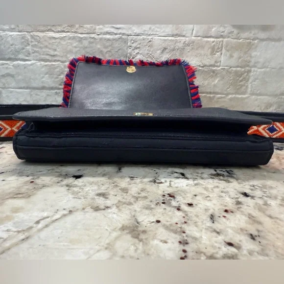 Tory Burch GUC Multicolor Embroidered & Leather Crossbody - Picture 6 of 16